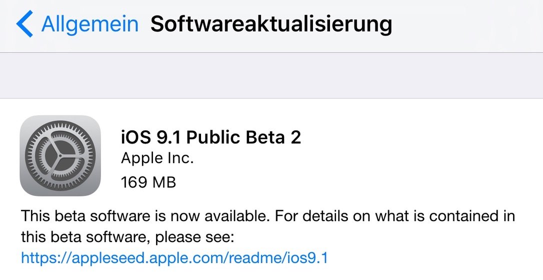 Nachschlag: iOS 9.1 Public Beta 2 Download wird verteilt! 9