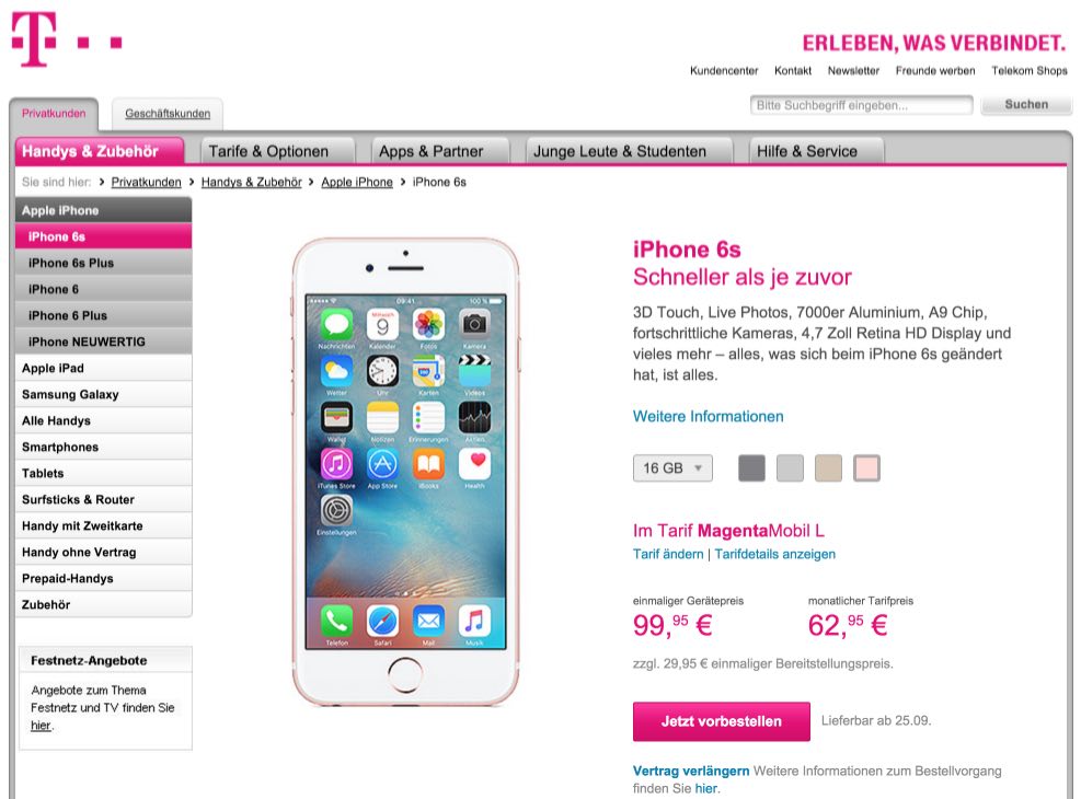 AB SOFORT: iPhone 6S Verkauf bei Telekom gestartet 13