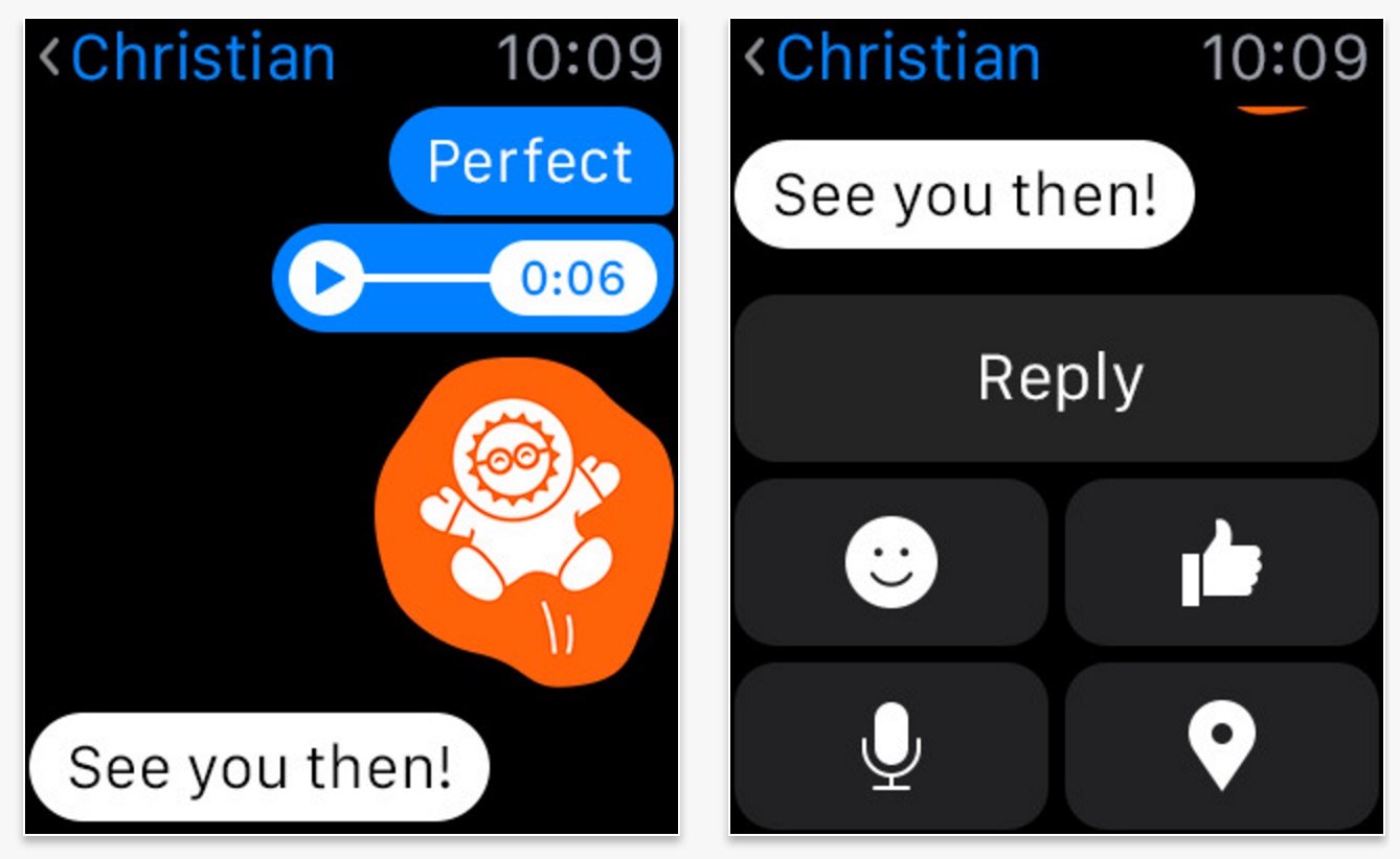 Facebook Messenger Update mit watchOS 2 Apple Watch App 9