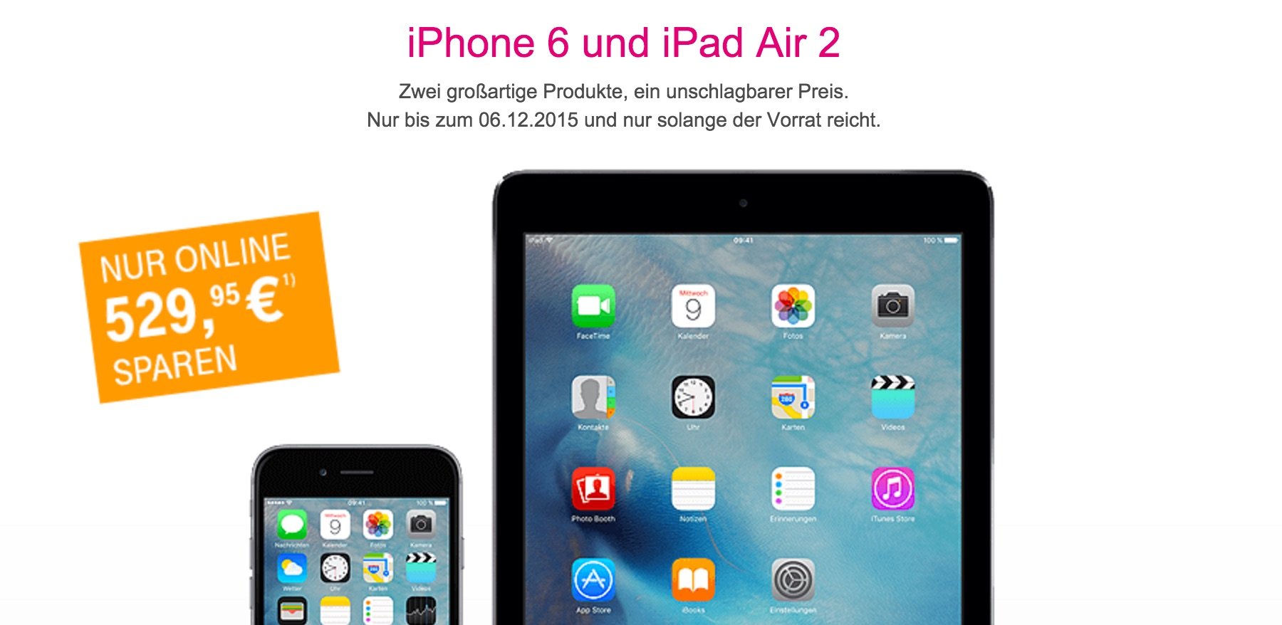 Telekom Online Deal: iPhone 6 und iPad Air 2 Apple Bundle fast 530 Euro billiger 5