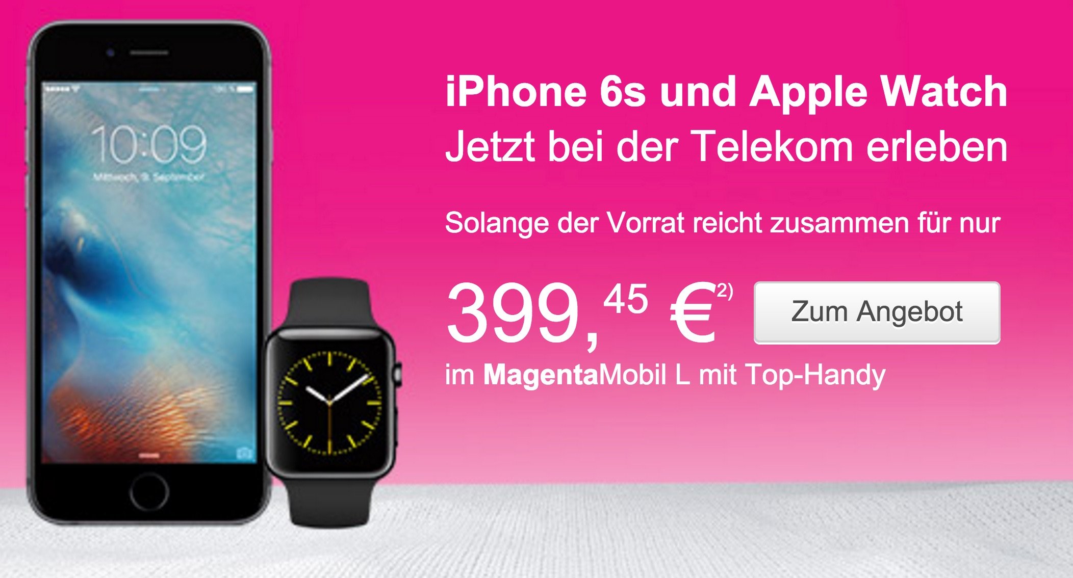 Apple Bundle der Extraklasse: iPhone 6s und Apple Watch bei Telekom 7