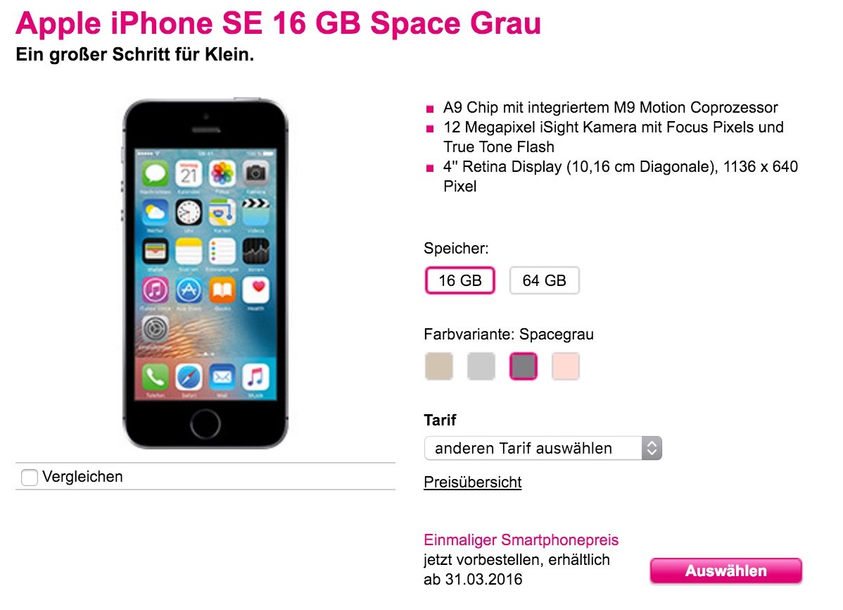 iPhone SE bei Telekom vorbestellen: iPhone SE fast 300€ billiger als iPhone 6s! 5