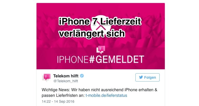 Telekom warnt: "Wir haben zu wenige iPhone 7 erhalten" - Lieferzeit verlängert sich! 5