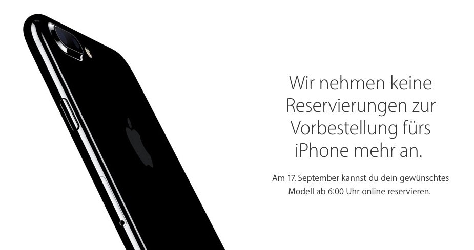 iPhone 7 kaufen: Keine Reservierung mehr möglich, iPhone 7 Vorbestellung endet am 16. September 1
