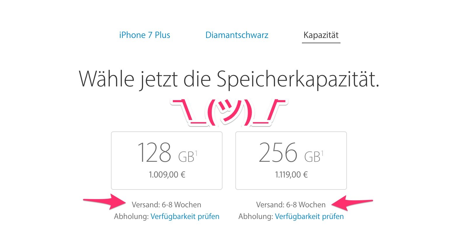 iPhone 7 (Plus): Lieferzeiten im Apple Online Store geändert! 4