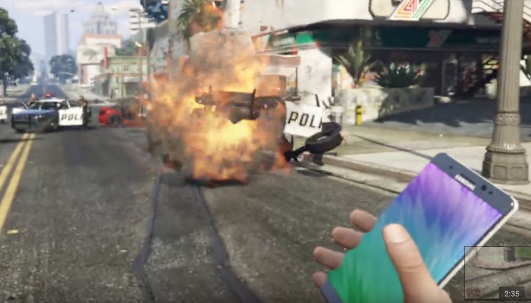 Grand Theft Auto 5: Samsung Galaxy Note 7 als Explosiv-Waffe dank GTA-V Mod! 1