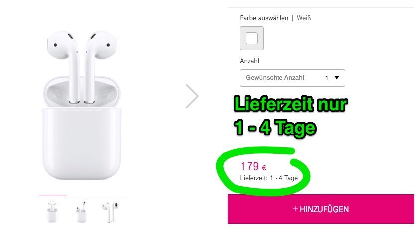 Apple AirPods bei Telekom sofort lieferbar (Lieferzeit nur 1-4 Tage) 7