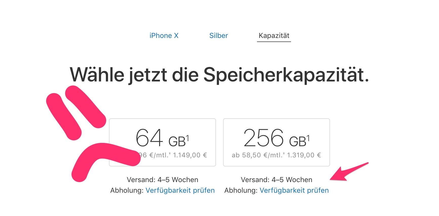 iPhone X: Lange Lieferzeiten durch Probleme mit Apple Store App und Webseite 1
