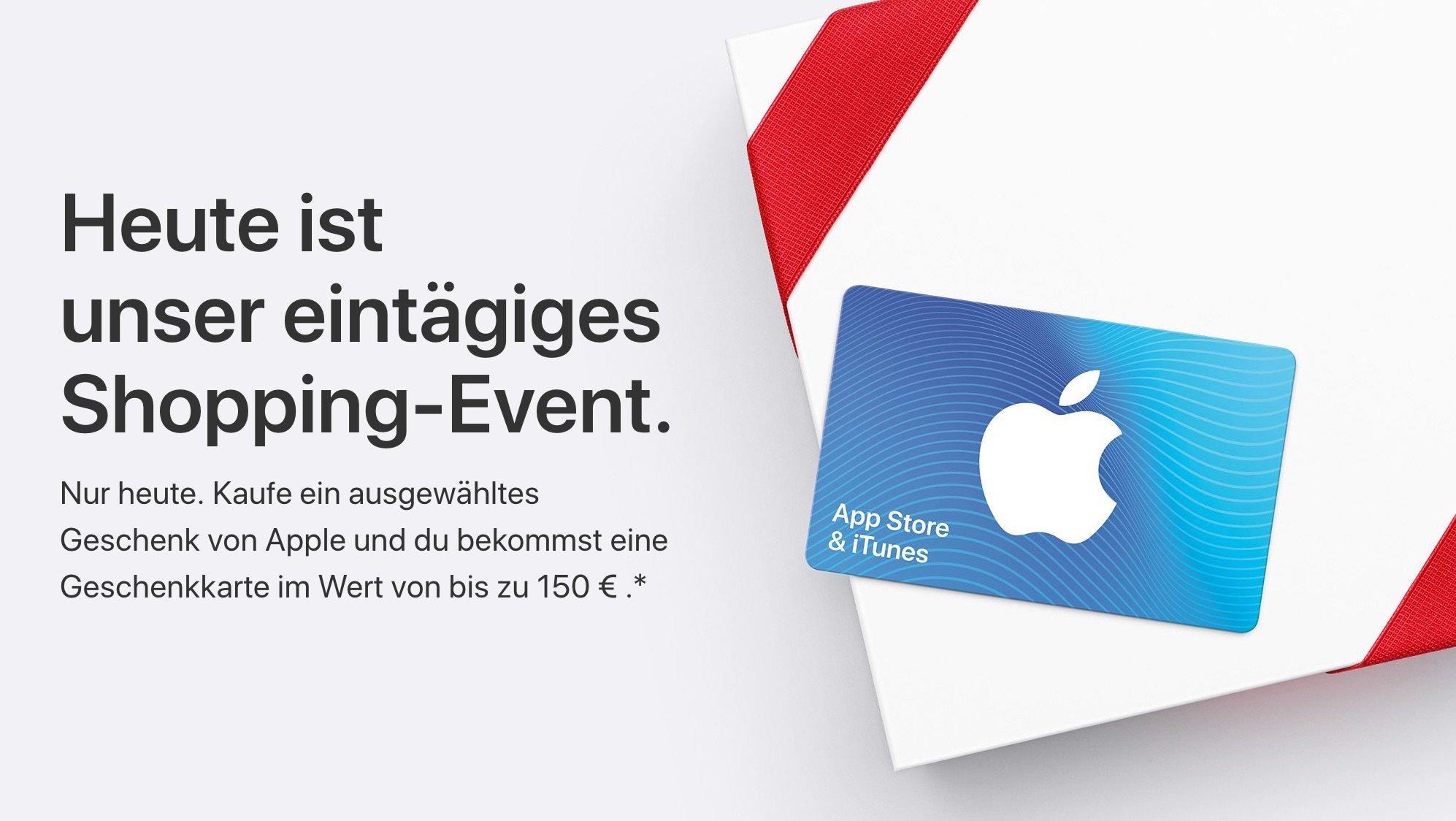 Apple verschenkt nur heute bis zu 150€ Geschenkkarte 1