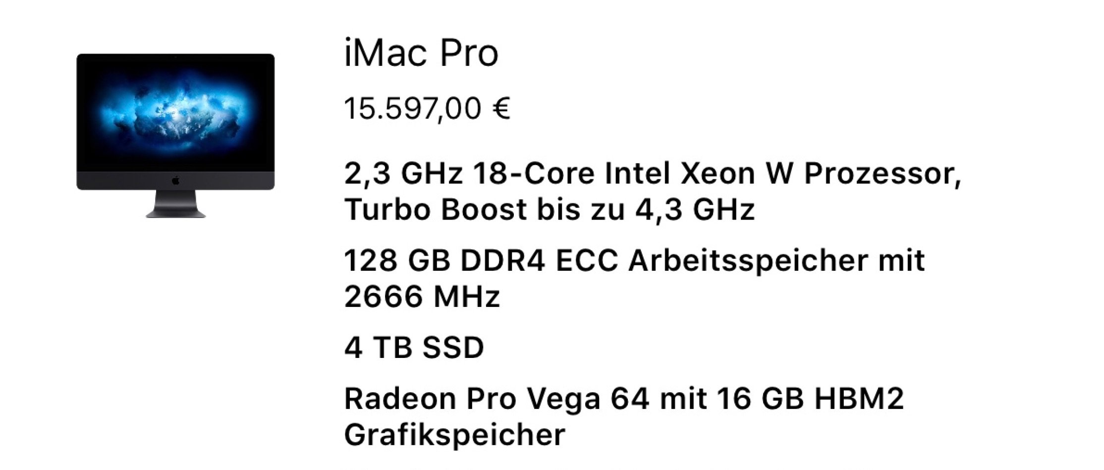 Schnäppchen: iMac Pro Preise von 5499 bis 16000 Euro! 1