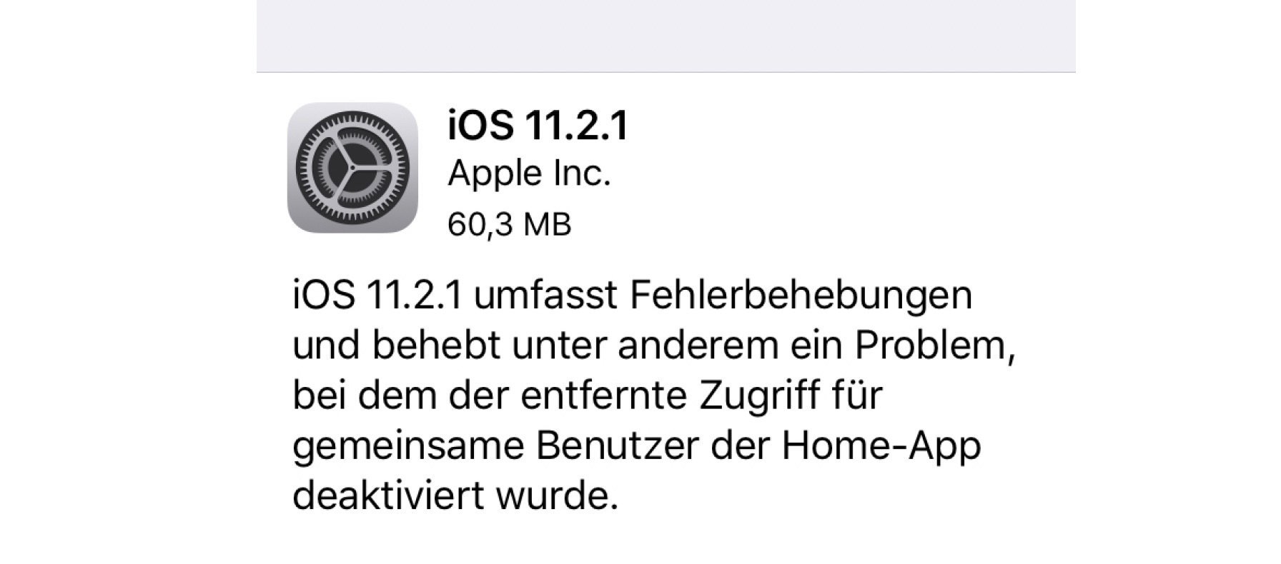 Wegen HomeKit Bug: Apple veröffentlicht iOS 11.2.1 & tvOS 11.2.1 4