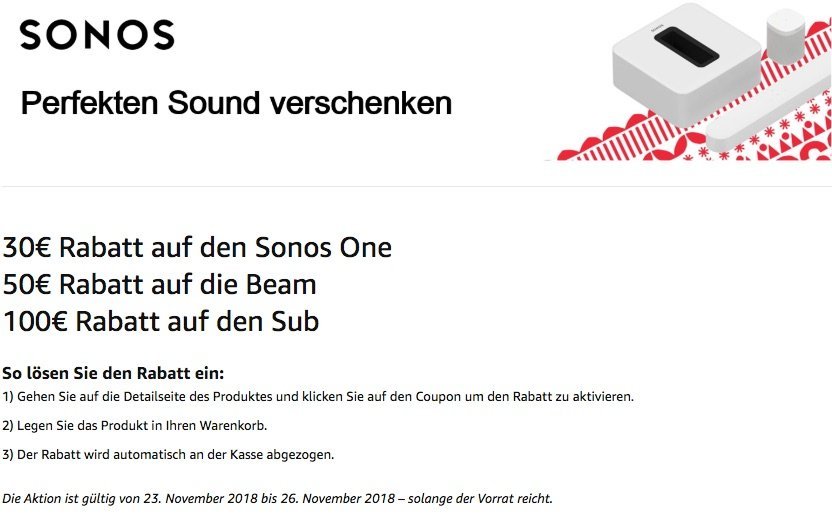 Zugreifen: Sonos One für 164 Euro nur heute mit Gutschein 2