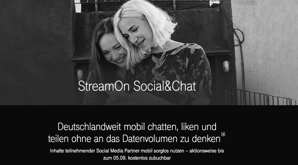 Telekom StreamOn Social&Chat : Unlimitiert WhatsApp, Instagram, Facebook, Twitch & Tinder nutzen 1