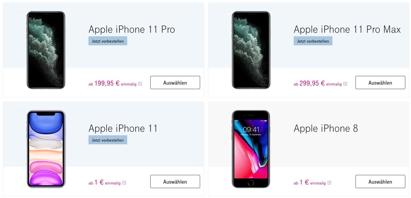 Telekom: iPhone 11 ab 1 Euro, iPhone 11 Pro (Max) ab 199 Euro verfügbar 4